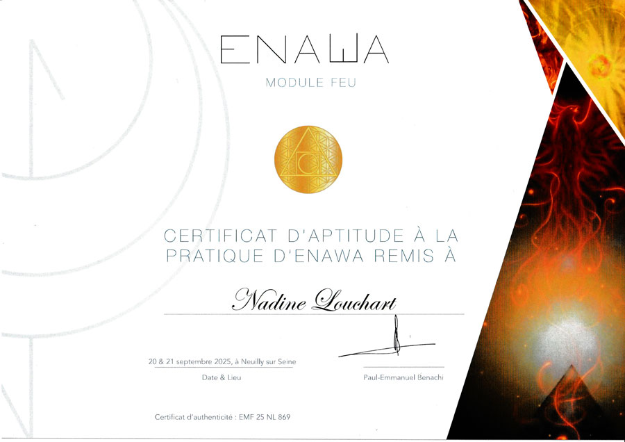 Certificat Enawa Feu Nadine Lou